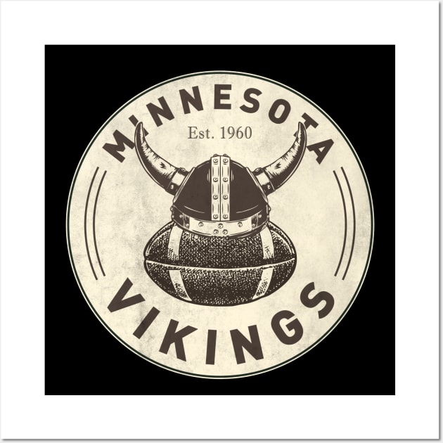 Vintage Minnesota Vikings by Buck Tee Originals Wall Art by Buck Tee